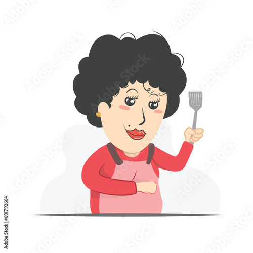 Cooking mom. mom ready to cook for family