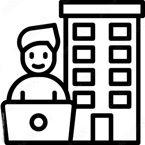 hotel digital nomad line icon