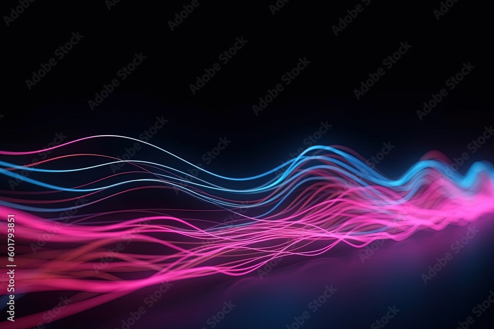 abstract futuristic background with pink blue glowing neon moving high speed wave lines and bokeh lights. Data transfer concept Fantastic wallpaper, Ai Generative abstract futuristic background with pink blue glowing neon moving high speed wave lines and bokeh lights. Data transfer concept Fantastic wallpaper, Ai Generative