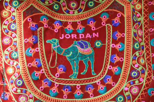 pañuelo manton beduina etnica tejida a mano artesanía       madaba color jordania  4M0A0495-as23 photo