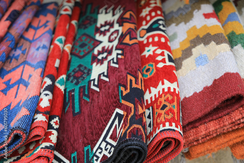 alfombra kilim beduina etnica tejida a mano artesanía       madaba color jordania  4M0A0489-as23 photo
