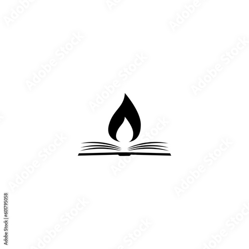 Spirit fire book icon isolated on white background  photo