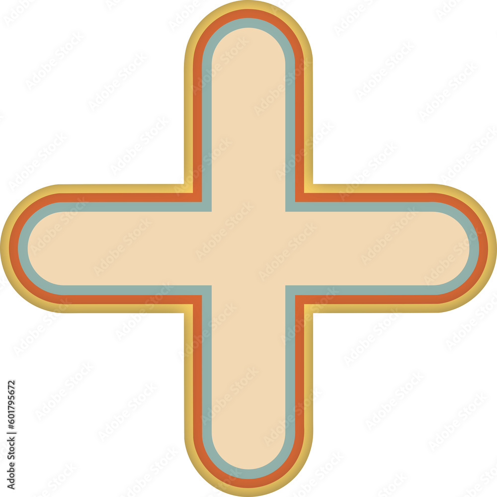 Fototapeta premium cross symbol in retro colors
