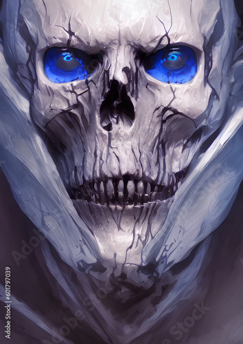 Generative AI Illustration of a skeleton portrait