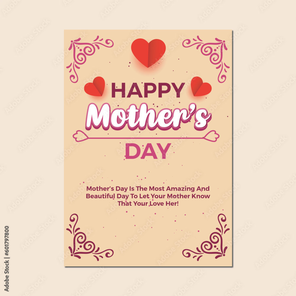 Happy Mother's Day Gift Card Template Design Vactor. Happy Mother's Day Gift Card Template Design Vactor.