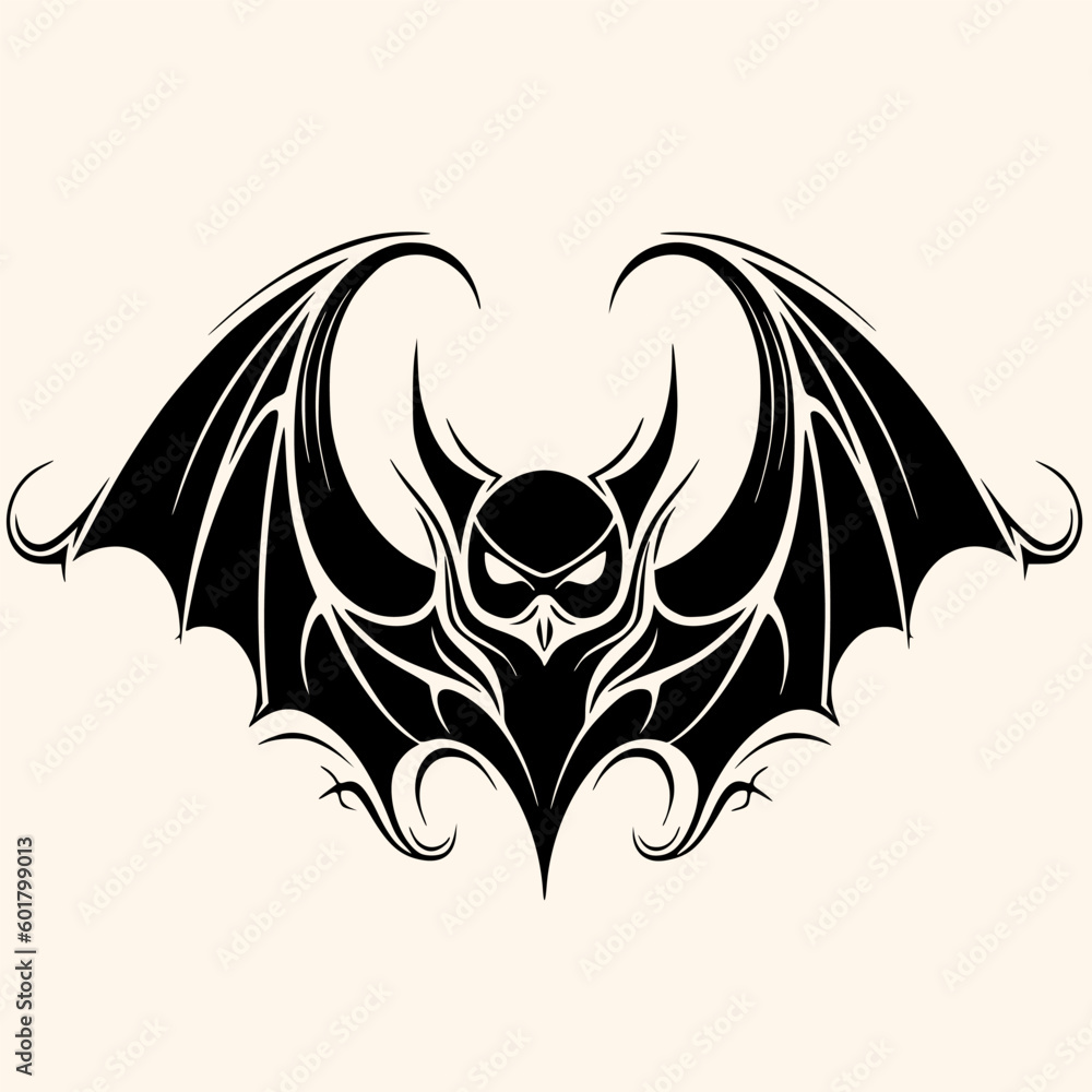 Fototapeta premium Bat,vampire, vector for logo or icon,clip art, drawing Elegant minimalist style,abstract style Illustration 