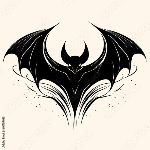 Bat,vampire, vector for logo or icon,clip art, drawing Elegant minimalist style,abstract style Illustration	