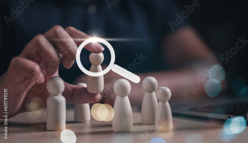 Foto hr, human resources, recruitment, leadership, recruit, management, recruiter, candidate, resource, magnifying glass