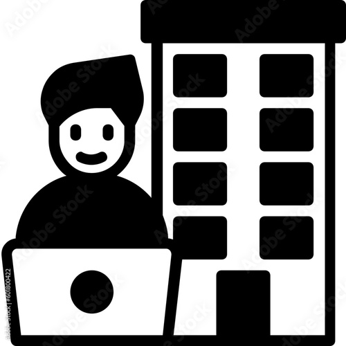hotel digital nomad glyph icon