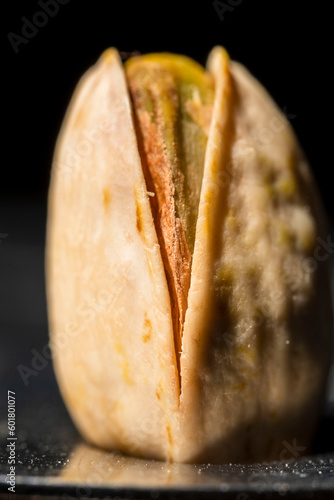 macro shot of the pistachio nut 