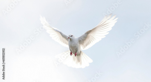 AI generative. White dove against blue sky © Olena Rudo