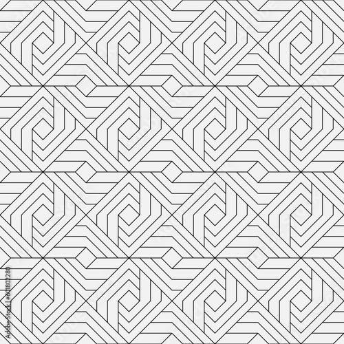Vector seamless pattern. Modern stylish texture. Monochrome  linear abstract background.