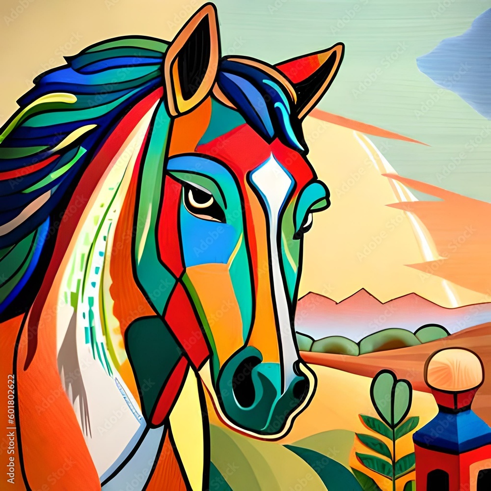 background with horses