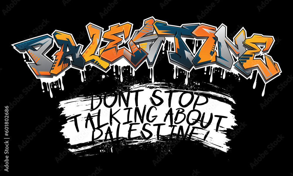 Graffiti supporting Palestine. Vector illustration