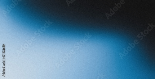 White blue black blurred abstract gradient on dark grainy background, glowing light, large banner size © Enso