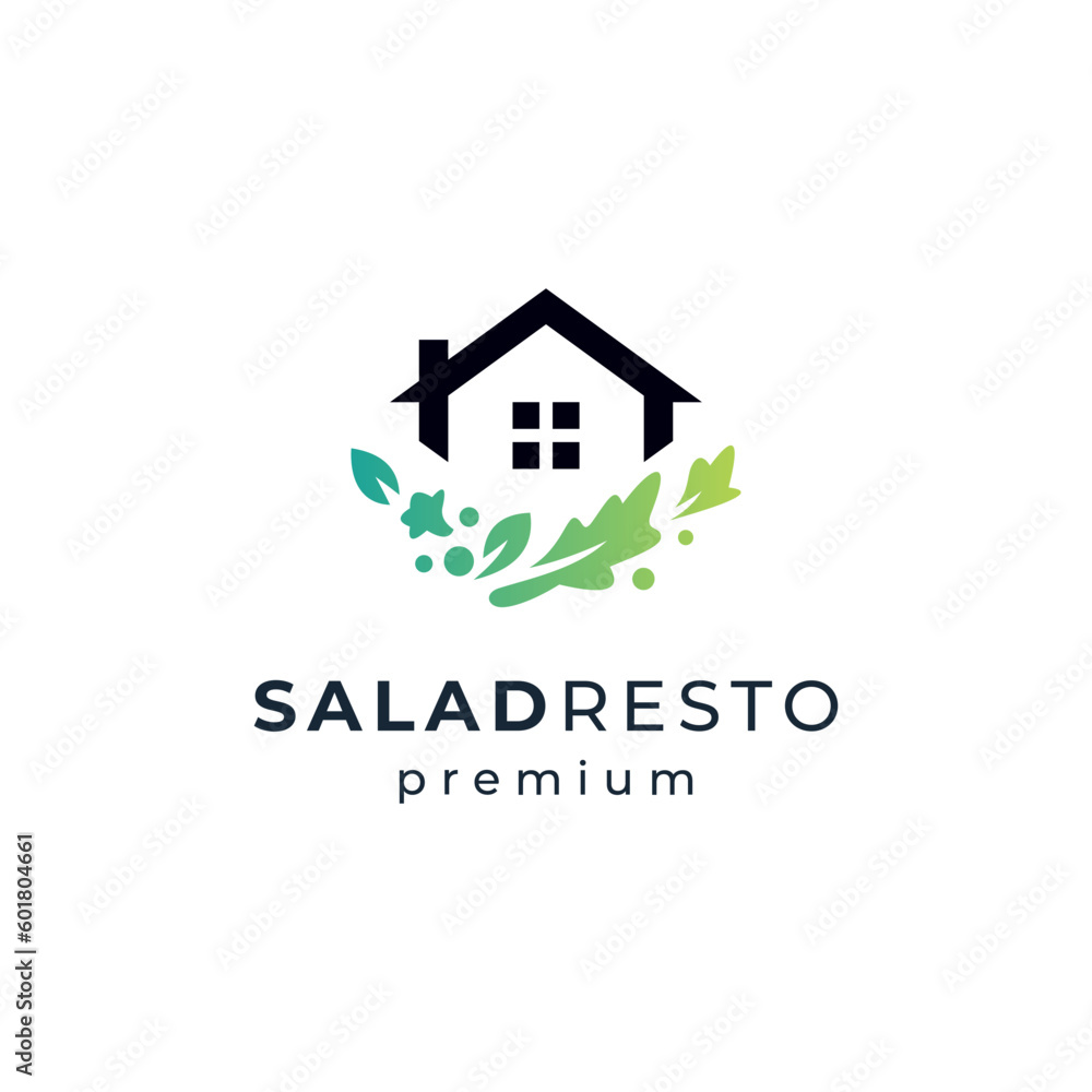 home and vegetables for vegan restaurant and home made logo design home and vegetables for vegan restaurant and home made logo design