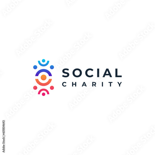 colorful social charity logo design