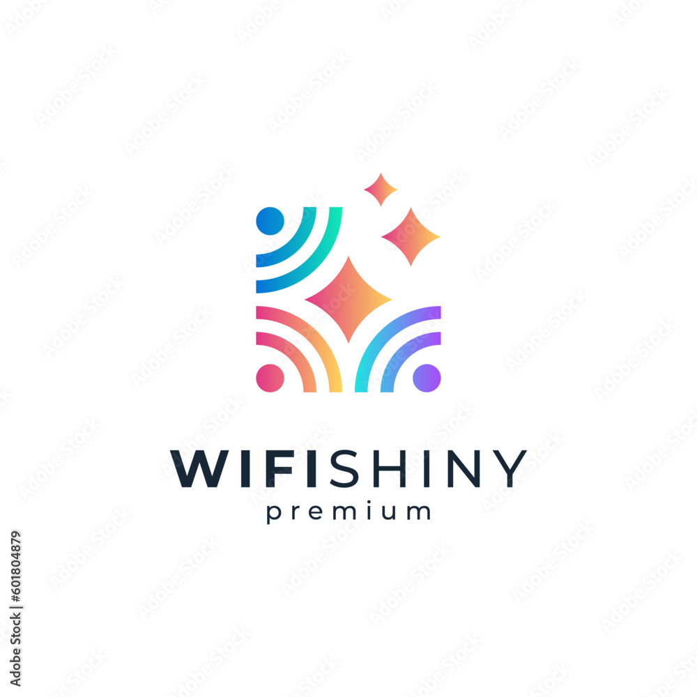 colorful and shiny wifi logo design colorful and shiny wifi logo design