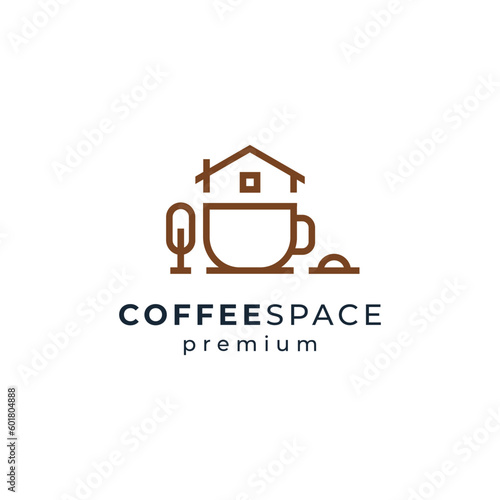 cup and home for coffee brand and cafe logo design