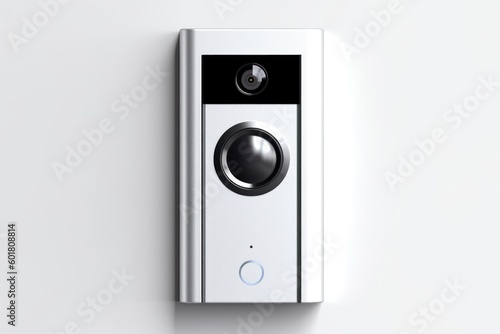 Fototapeta Modern doorbell with video camera, a smart home security solution for monitoring