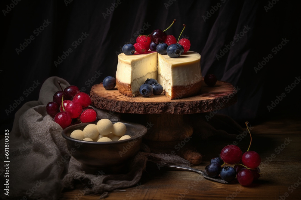 Sweet Indulgence: Delighting in the Creamy Perfection of Cheesecake, generative AI Sweet Indulgence: Delighting in the Creamy Perfection of Cheesecake, generative AI