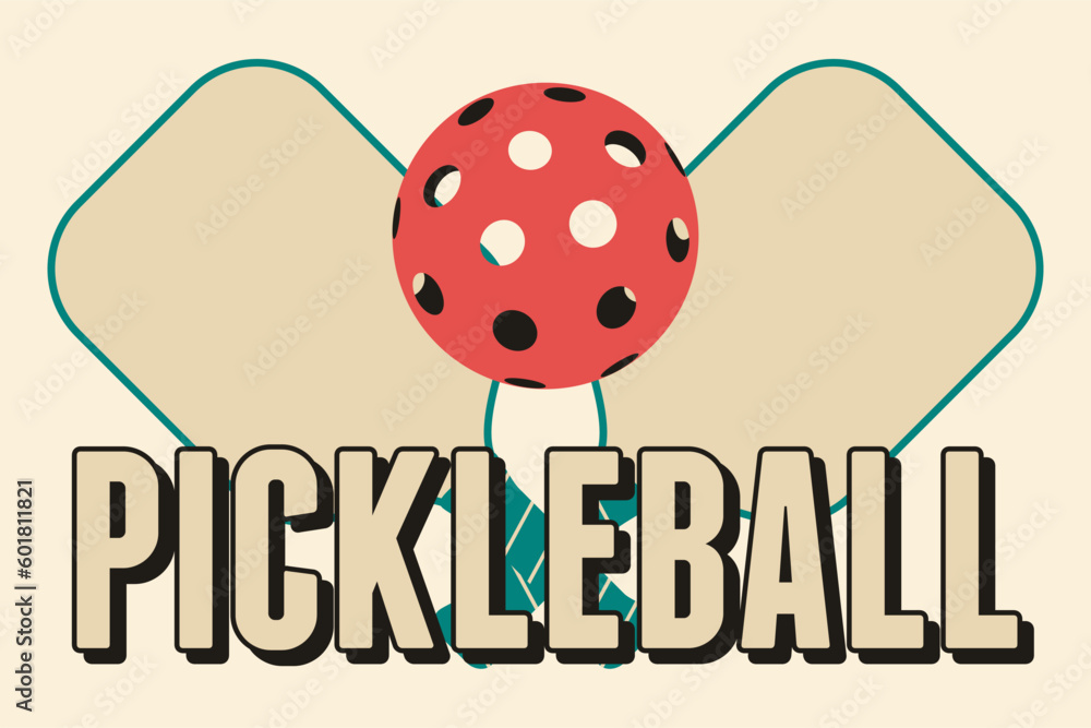 Obraz premium Pickleball typographical vintage style poster design. Retro vector illustration.
