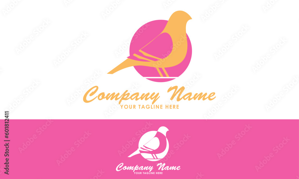 Pink Color Beautiful Bird Pigeon Logo Design Pink Color Beautiful Bird Pigeon Logo Design