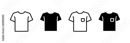 T-shirt vector icon set. Clothing symbol. Tee logo for mobile concept and web design