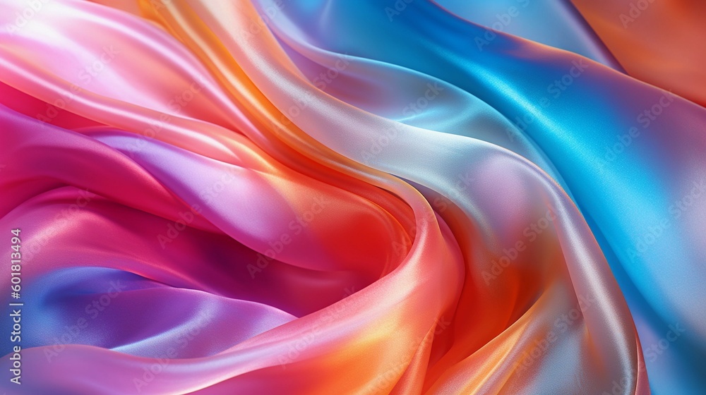 Flowing Color Symphony: Abstract Silk Waves. Generative ai Flowing Color Symphony: Abstract Silk Waves. Generative ai