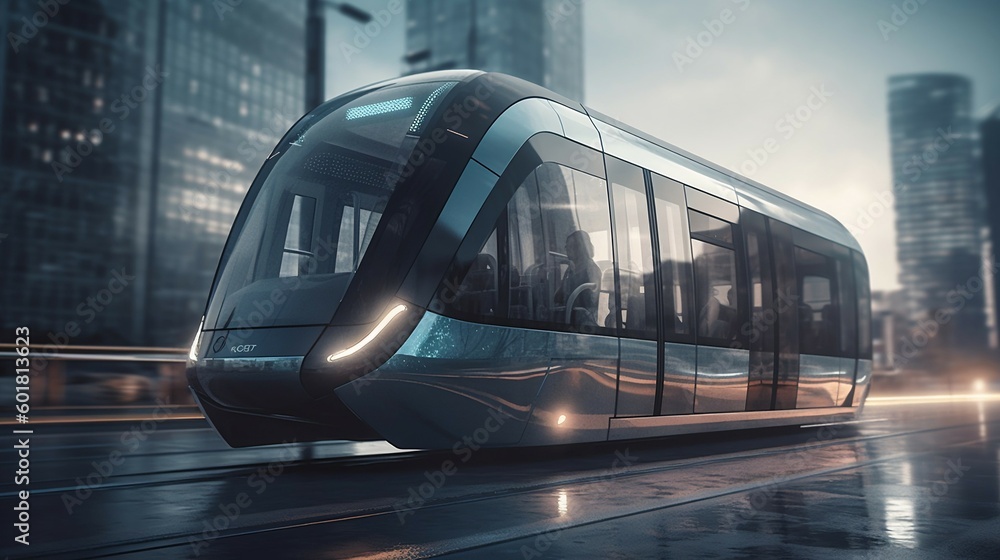 Urban Mobility Redefined: Tram of the Future in Tomorrow's City. Generative ai