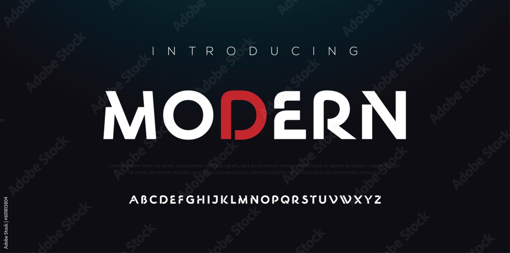 Modern Bold Font. Typography urban style alphabet fonts for fashion, sport, technology, digital, movie, logo design, vector illustration