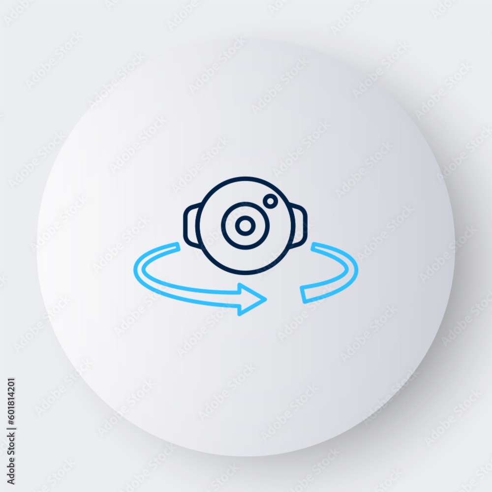 Line 360 degree view icon isolated on white background. Virtual reality. Angle 360 degree camera. Panorama photo. Colorful outline concept. Vector Line 360 degree view icon isolated on white background. Virtual reality. Angle 360 degree camera. Panorama photo. Colorful outline concept. Vector