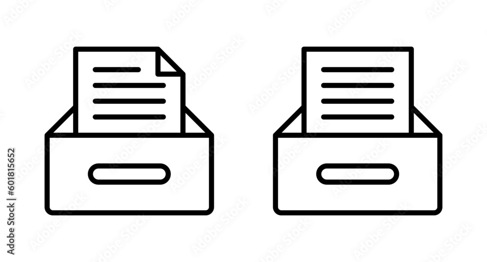 Archive folders vector icons set. Drawer for documents symbol. Office folder sign Archive folders vector icons set. Drawer for documents symbol. Office folder sign