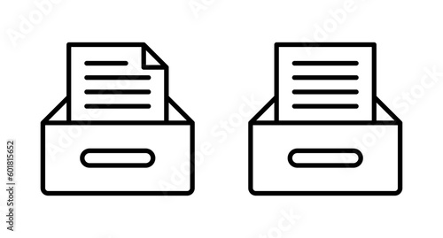 Archive folders vector icons set. Drawer for documents symbol. Office folder sign