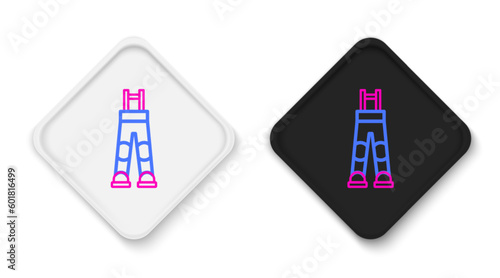 Line Fisherman rubber pants icon isolated on white background. Colorful outline concept. Vector