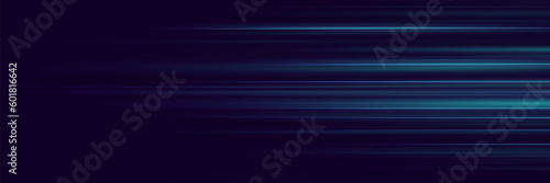 Modern wide abstract technology background with glowing high speed and motion light effect. Vector illustration