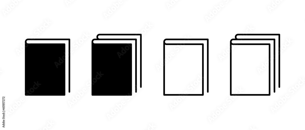 Book vector icons set. Classic linear book symbol Book vector icons set. Classic linear book symbol