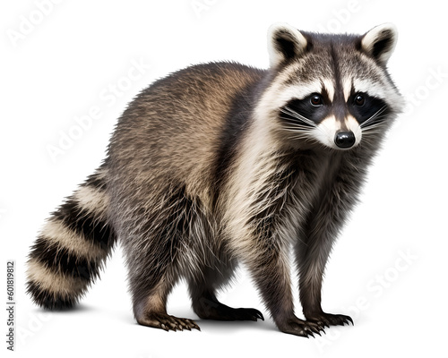 racoon, isolated background. Generative Ai.