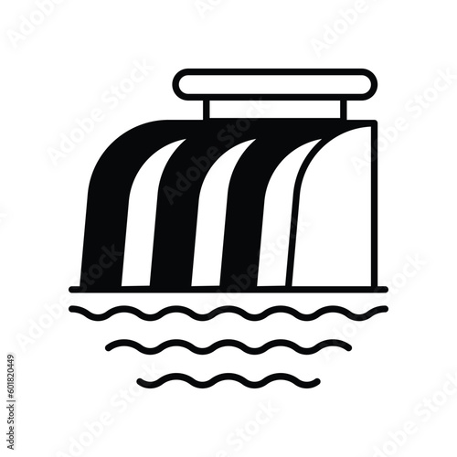 Hydropower icon vector stock illustration.
