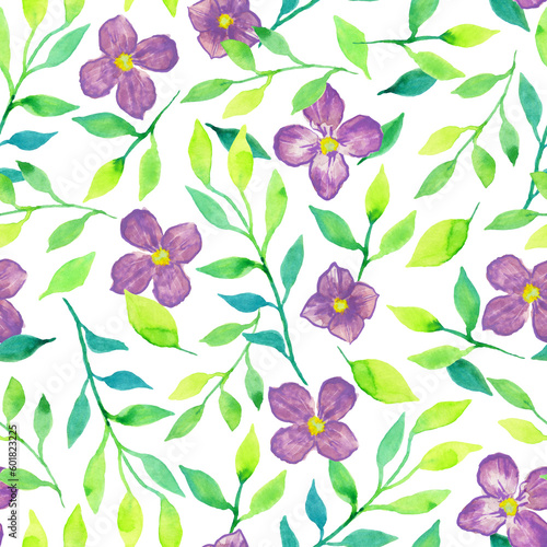 Multicolor watercolor floral pattern