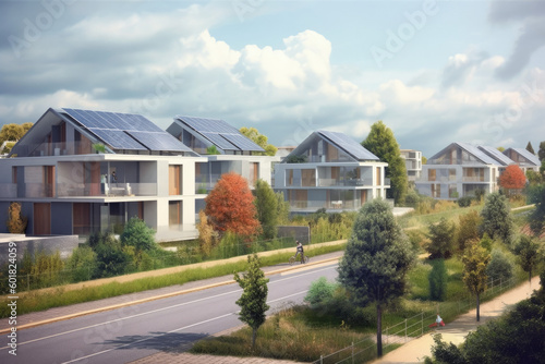 Solarpaneele auf modernen Häusern