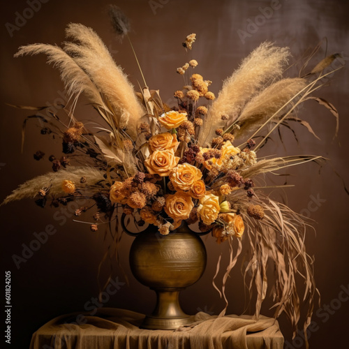 Dry Flowers in a Vase