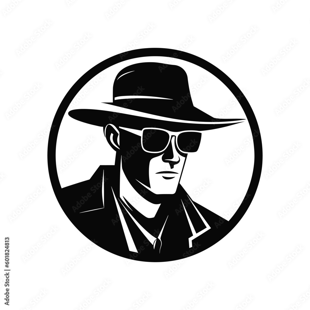 Thief, criminal, robber logo isolated on white background. Vector illustration