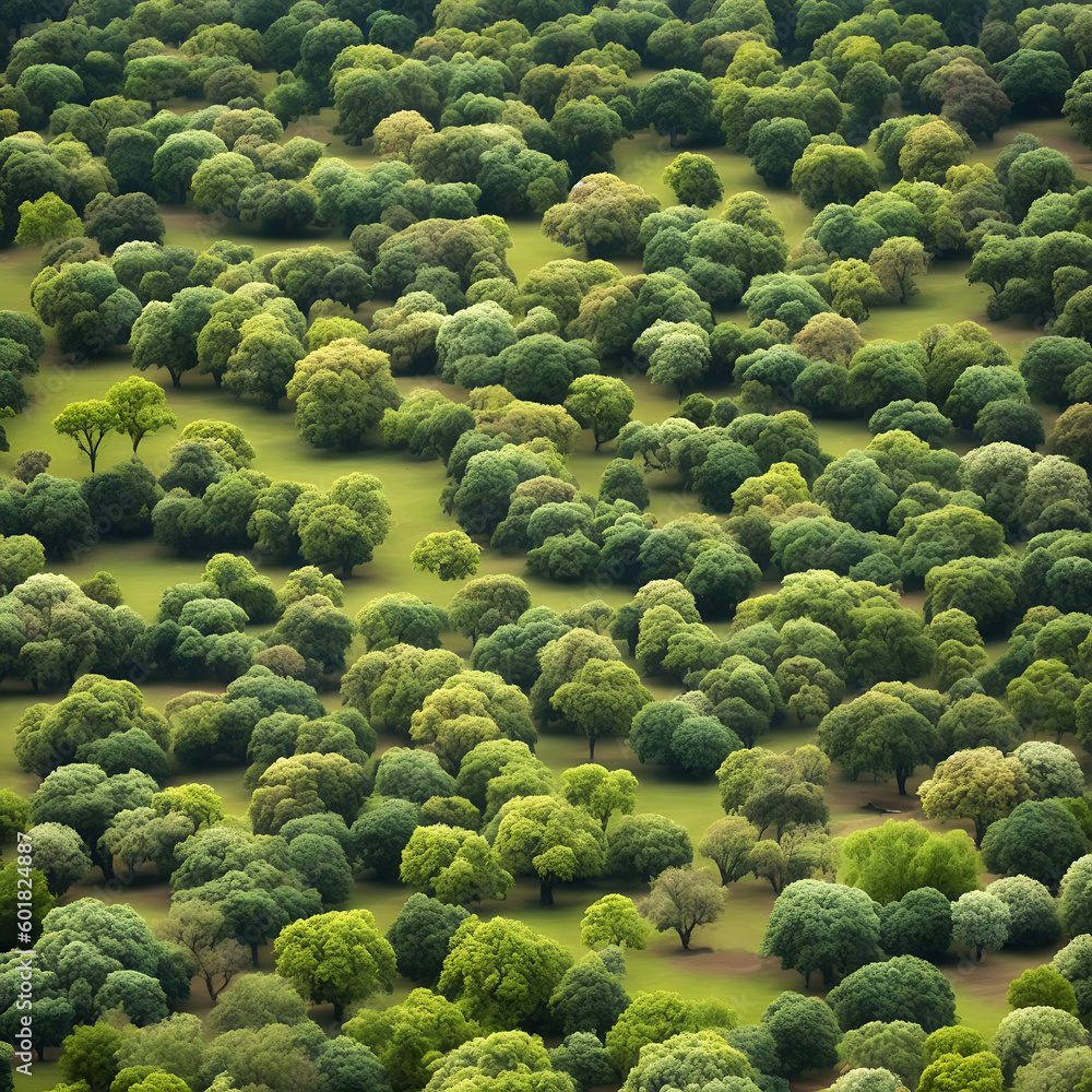 Fototapeta premium forest, aerial view, seamless pattern, Generative AI