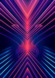 A background with blue and purple lines, in the style of geometrical modernism, linear simplicity, contrasting backgrounds. Generative Ai.

