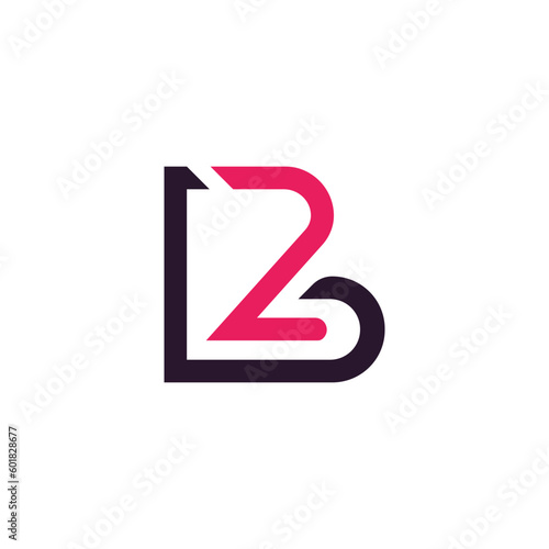 Abstract B2 and 2B logo design