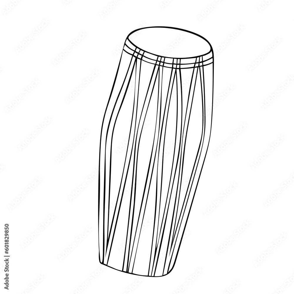 Vector illustration of mrdanga indian two-sided drum khol played with palms and fingers of both hands. Vector illustration of mrdanga indian two-sided drum khol played with palms and fingers of both hands.