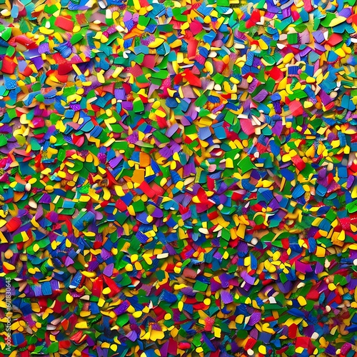 111 Confetti: A festive and cheerful background featuring confetti in bright and vibrant colors that create a lively and celebratory atmosphere4, Generative AI