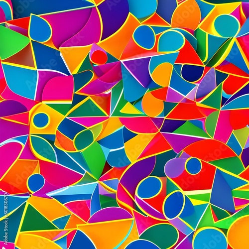 86 Abstract Shapes: A playful and whimsical background featuring abstract shapes in bright and bold colors that create a fun and lively vibe1, Generative AI