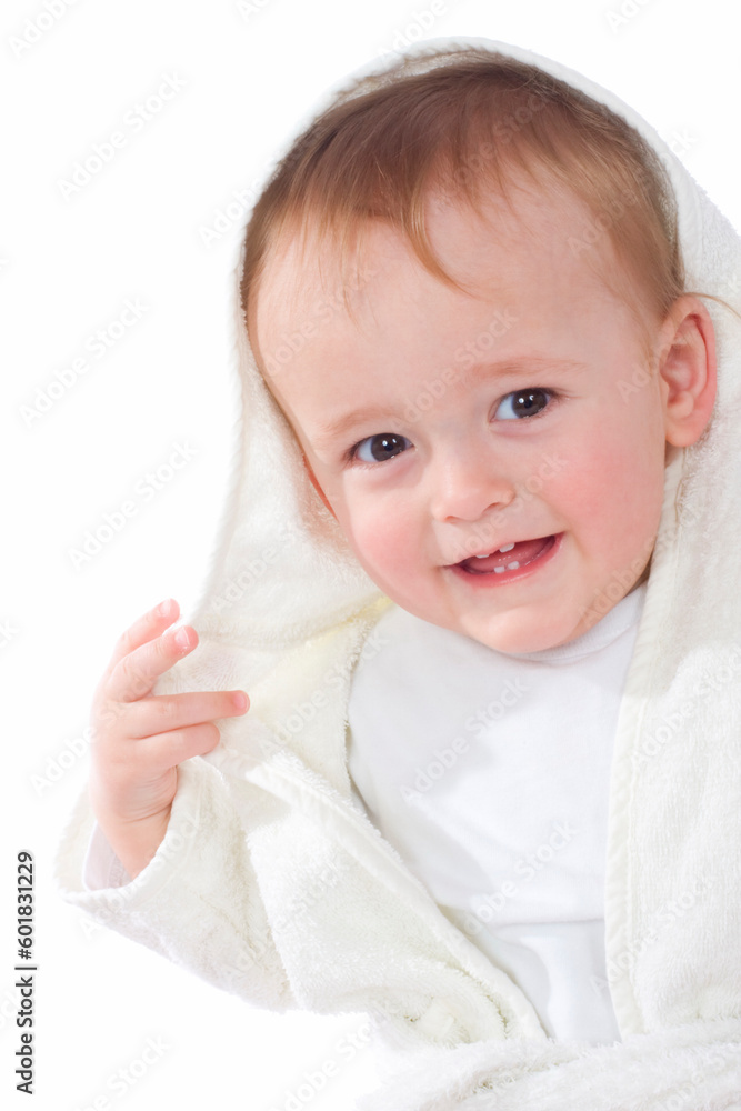 cute little boy after bath